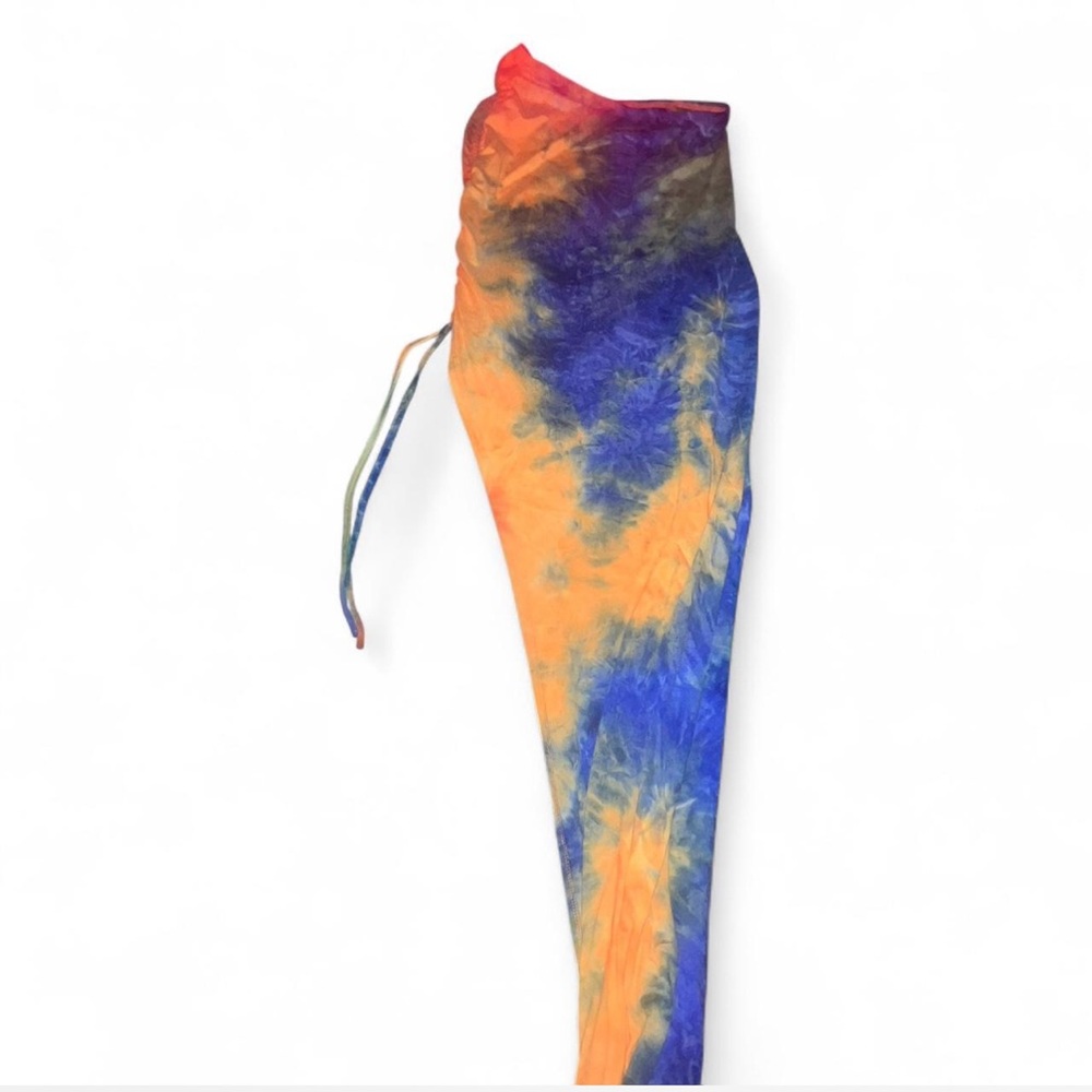 SHEIN Blue and Yellow Tie-Dye Dress